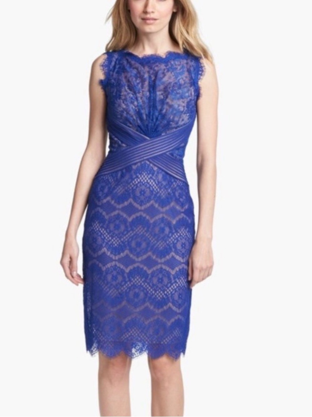 Tadashi Shoji Royal Blue Lace Sheath Dress